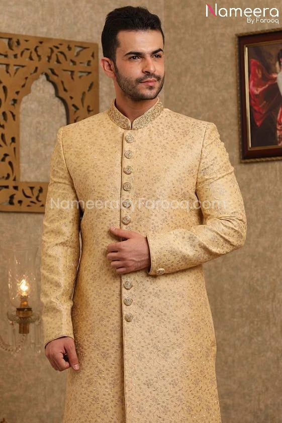 Pakistani Dulha Sherwani For Wedding Online 2021 #GR88 4 Pakistani Dulha Sherwani For Wedding Online 2021 #GR88 - Image 2