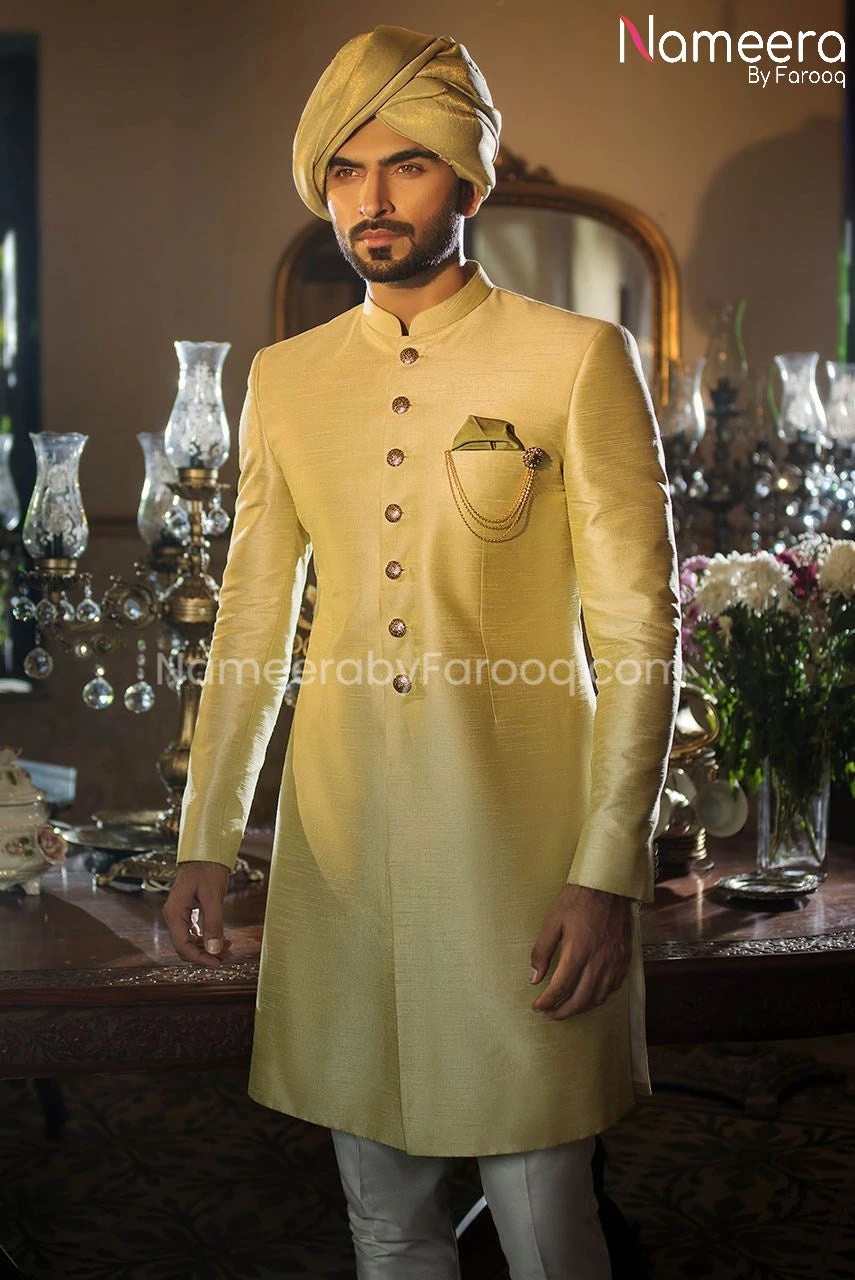Pakistani Dulha Sherwani In Mint Green Color 2021 #GR38 4 Pakistani Dulha Sherwani In Mint Green Color 2021 #GR38 - Image 2