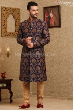 Pakistani Embroidered Designer Sherwani 2021 #GR72