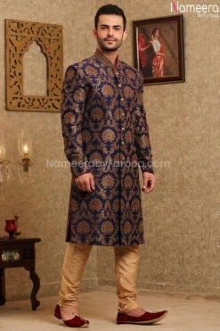 Pakistani Embroidered Designer Sherwani 2021 #GR72 -LuxPak Bridal Studio Store PakistaniEmbroideredDesignerSherwani2021 5
