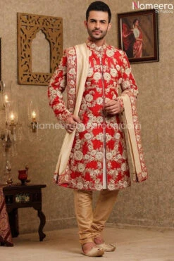 Pakistani Embroidered Sherwani Suit 2021 Online #GR74