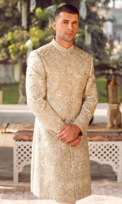 Embroidered Pakistani Groom Sherwani Dress For Wedding 9 Embroidered Pakistani Groom Sherwani Dress For Wedding -LuxPak Bridal Studio Store PakistaniGroomSherwaniDressforWedding