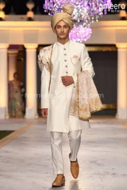 Pakistani Groom Wear For Wedding With Shawl #GR48