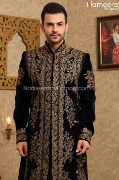 Pakistani Latest Sherwani Design For Groom 2021 #GR97 -LuxPak Bridal Studio Store PakistaniLatestSherwaniDesignsforGroom2021 2