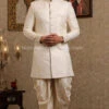 Pakistani Off White Simple Sherwani For Groom #GR109 2 Pakistani Off White Simple Sherwani For Groom #GR109 -LuxPak Bridal Studio Store PakistaniOffWhiteSimpleSherwaniforGroom 7