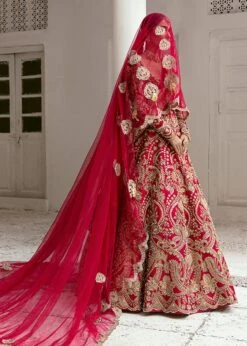 Latest Pakistani Red Bridal Dress In Gown Style #BS787 9 Latest Pakistani Red Bridal Dress In Gown Style #BS787 -LuxPak Bridal Studio Store PakistaniRedBridalDressinGownStyle
