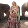 Pakistani Red Bridal Dress In Pishwas Style #BS856 1 Pakistani Red Bridal Dress In Pishwas Style #BS856 -LuxPak Bridal Studio Store PakistaniRedBridalDressinPishwasStyle