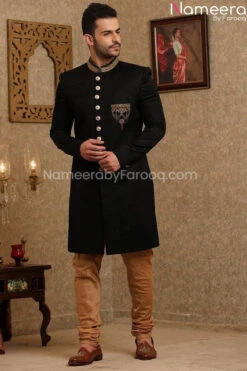 Pakistani Sherwani Black For Groom Online 2021 #GR90 -LuxPak Bridal Studio Store PakistaniSherwaniBlackforGroomOnline2021 2 e753ba0f 7d75 4db1 97e8 60d0ce0d640e