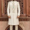Pakistani Sherwani For Men In Off White Color #GR64