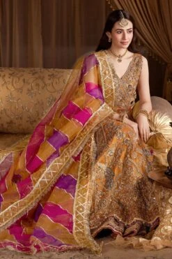 Pakistani Wedding Dress Luxury Mustard Yellow Embroidered Pishwas Frock 9 Pakistani Wedding Dress Luxury Mustard Yellow Embroidered Pishwas Frock -LuxPak Bridal Studio Store PakistaniWeddingDressLuxuryYellowEmbroideredPishwasFrock