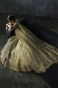 Pakistani Bridal Dress In Green Kameez Lehenga Style 17 Pakistani Bridal Dress In Green Kameez Lehenga Style -LuxPak Bridal Studio Store PakistaniWeddingDressinGreenKameezLehengaStyle