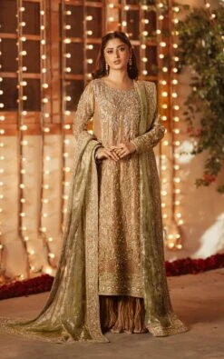 Pakistani Wedding Dress In Kameez And Sharara Style