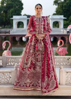 Pakistani Wedding Dress In Open Gown Lehenga Style