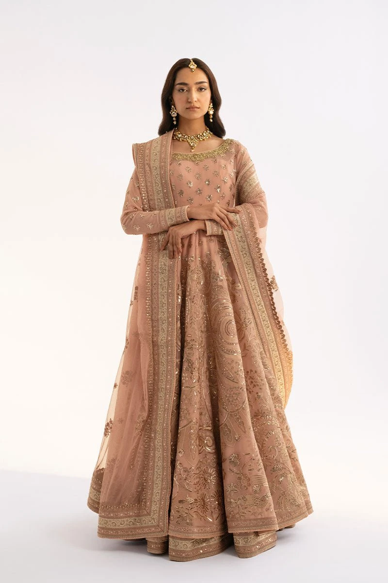 Pakistani Wedding Dress In Pink Anarkali Frock Style 3 Pakistani Wedding Dress In Pink Anarkali Frock Style