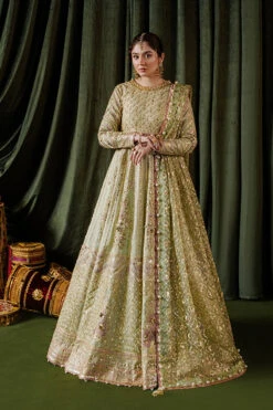 Pakistani Wedding Dress In Pistachio Green Gown Style