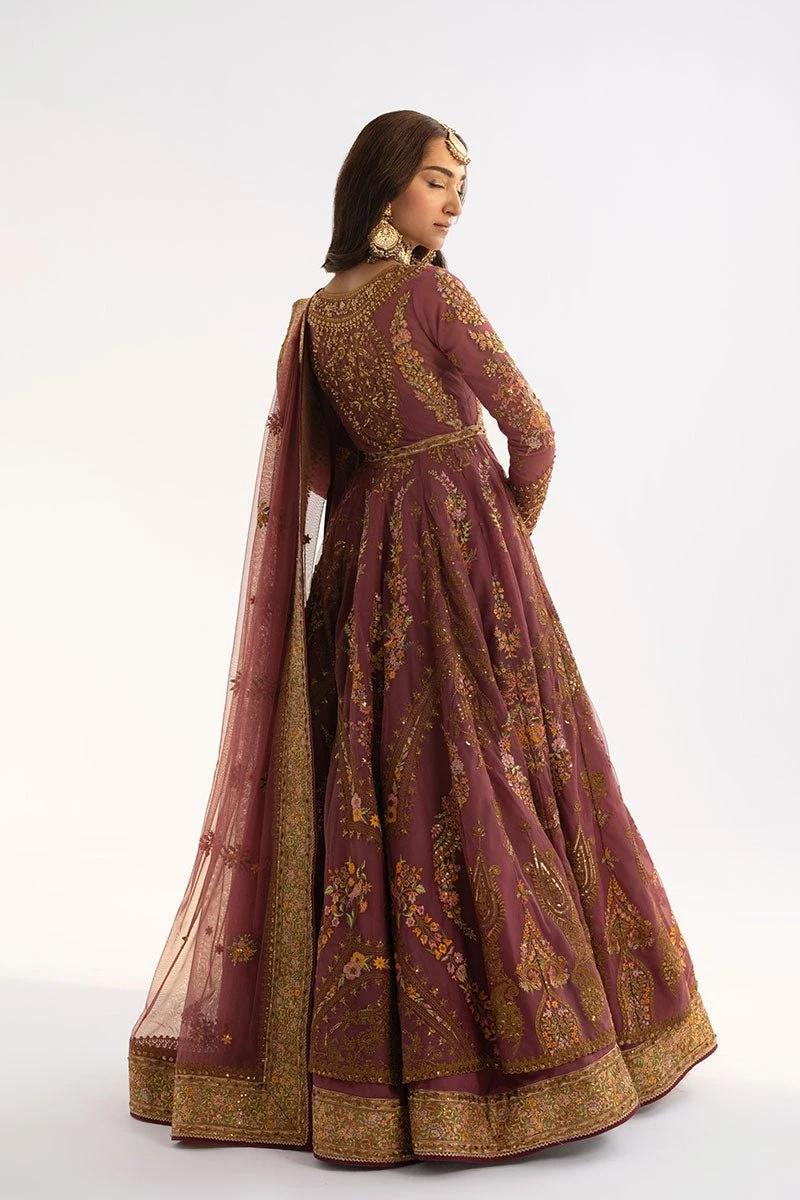 Pakistani Wedding Dress In Purple Anarkali Frock Style 4 Pakistani Wedding Dress In Purple Anarkali Frock Style - Image 2