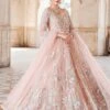 Pakistani Wedding Dress In Soft Pink Gown Lehenga Style -LuxPak Bridal Studio Store PakistaniWeddingDressinSoftPinkGownLehengaStyle