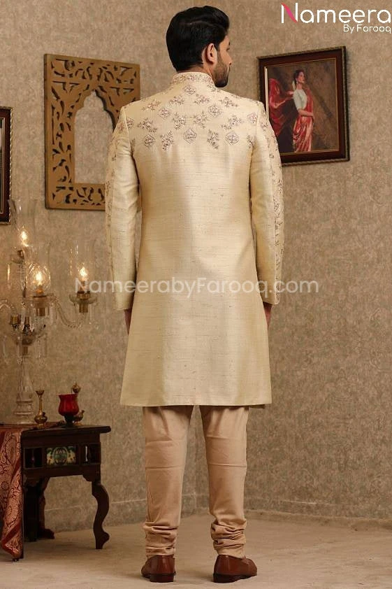 Pakistani Wedding Sherwani For Groom Online 2021 #GR101 6 Pakistani Wedding Sherwani For Groom Online 2021 #GR101 - Image 4