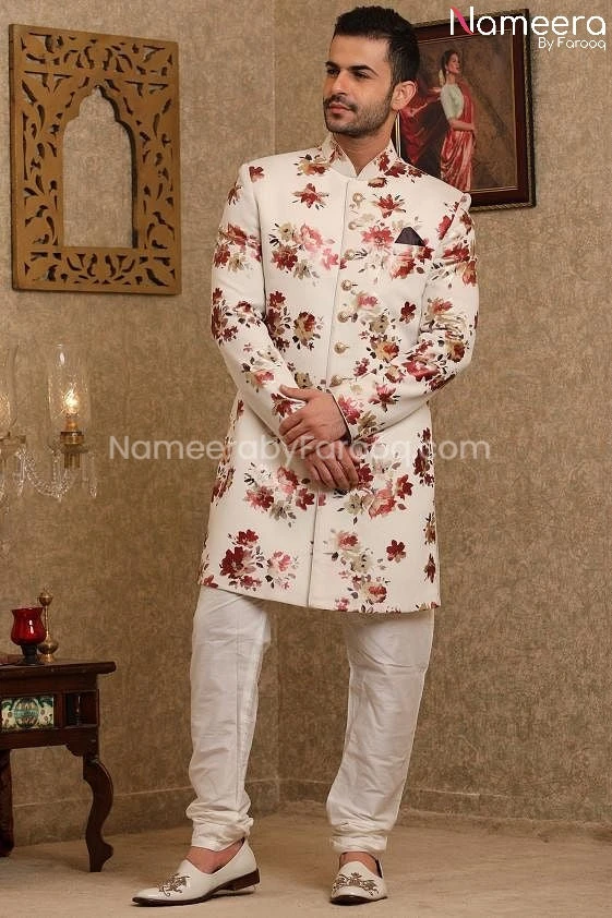 Pakistani White Sherwani For Wedding Online 2021 #GR75 3 Pakistani White Sherwani For Wedding Online 2021 #GR75