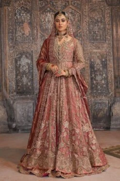 Pakistani Bridal Dress Baby Pink Lehenga Raw Silk Shirt