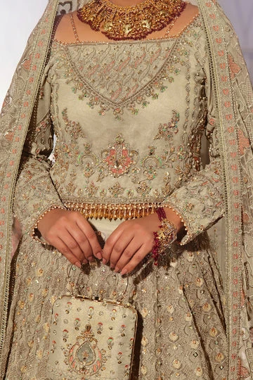 Pakistani Bridal Dress Beige Net Lehenga Choli For Bridal Wear 8 Pakistani Bridal Dress Beige Net Lehenga Choli For Bridal Wear - Image 6