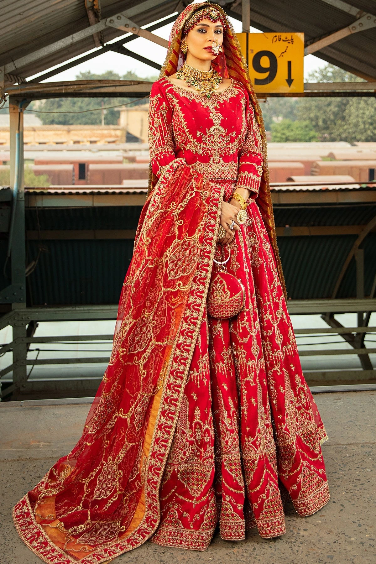 Pakistani Bridal Dress Heavily Embellished Red Lehenga Choli 3 Pakistani Bridal Dress Heavily Embellished Red Lehenga Choli