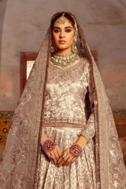 Pakistani Bridal Dress Copper Peach Lehenga Choli -LuxPak Bridal Studio Store Pakistani Bridal Dress Peach Lehenga with Choli