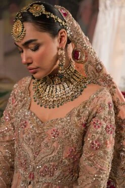 Pakistani Bridal Dress Peach Peshwas And Lehenga Style 12 Pakistani Bridal Dress Peach Peshwas And Lehenga Style -LuxPak Bridal Studio Store Pakistani Bridal Dress Peach Peshwas and Lehenga