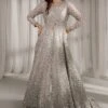 Pakistani Bridal Dress Silver Gown Lehenga And Veil -LuxPak Bridal Studio Store Pakistani Bridal Dress Silver Gown Lehenga and Veil