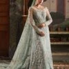Pakistani Bridal Dress In Blue Bridal Gown Veil Style -LuxPak Bridal Studio Store Pakistani Bridal Dress in Blue Bridal Gown Veil Style