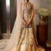 Pakistani Bridal Dress In Open Shirt And Vail Lehenga Style