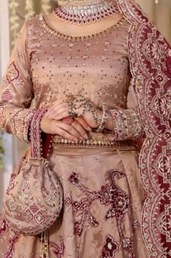 Pakistani Bridal Dress Rose Pink Double Layer Lehenga Choli -LuxPak Bridal Studio Store Pakistani Bridal Rose Pink Double Layer Lehenga Choli