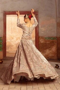 Pakistani Bridal Dress Copper Peach Lehenga Choli -LuxPak Bridal Studio Store Pakistani Dress Peach Lehenga with Choli