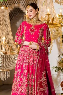 Pakistani Bridal Dress Shocking Pink Lehenga With Choli Dupatta -LuxPak Bridal Studio Store Pakistani Dress Pink Lehenga With Choli Dupatta