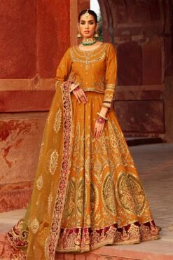 Pakistani Bridal Dress Mustard Choli With Lehenga Bridal Wear