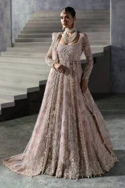 Powder Pink Pakistani Bridal Dress In Pishwas Style 13 Powder Pink Pakistani Bridal Dress In Pishwas Style -LuxPak Bridal Studio Store PowderPinkPakistaniBridalDressinPishwasStyleOnline
