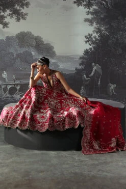 Bridal Dress In Fuchsia Pink Choli And Lehenga Style -LuxPak Bridal Studio Store PremiumBridalDressinFuchsiaPinkCholiandLehengaStyle