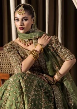 Green Lehenga Choli And Dupatta Pakistani Bridal Dress 13 Green Lehenga Choli And Dupatta Pakistani Bridal Dress -LuxPak Bridal Studio Store PremiumGreenLehengaCholiandDupattaPakistaniBridalDress