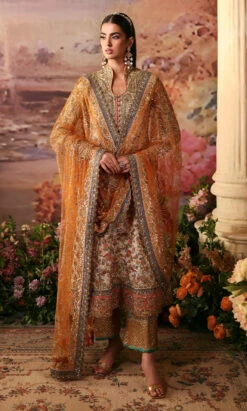 Off White Kameez Trouser Style Pakistani Wedding Dress -LuxPak Bridal Studio Store PremiumOffWhiteKameezTrouserStylePakistaniWeddingDress