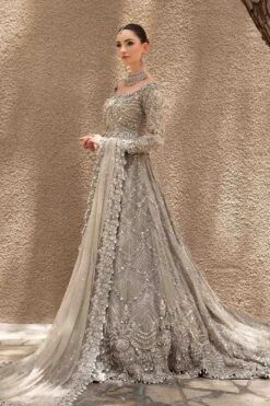 Pakistani Bridal Dress In Grey Gown And Dupatta Style 11 Pakistani Bridal Dress In Grey Gown And Dupatta Style -LuxPak Bridal Studio Store PremiumPakistaniBridalDressinGreyGownandDupattaStyle