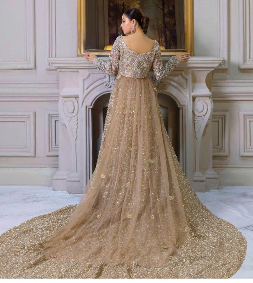 Premium Pakistani Bridal Dress In Long Tail Gown Style 4 Premium Pakistani Bridal Dress In Long Tail Gown Style - Image 2
