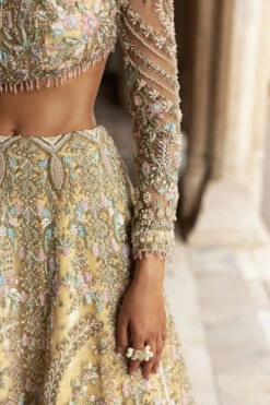 Pakistani Bridal Dress In Yellow Choli Lehenga Style -LuxPak Bridal Studio Store PremiumPakistaniBridalDressinYellowCholiLehengaStyle