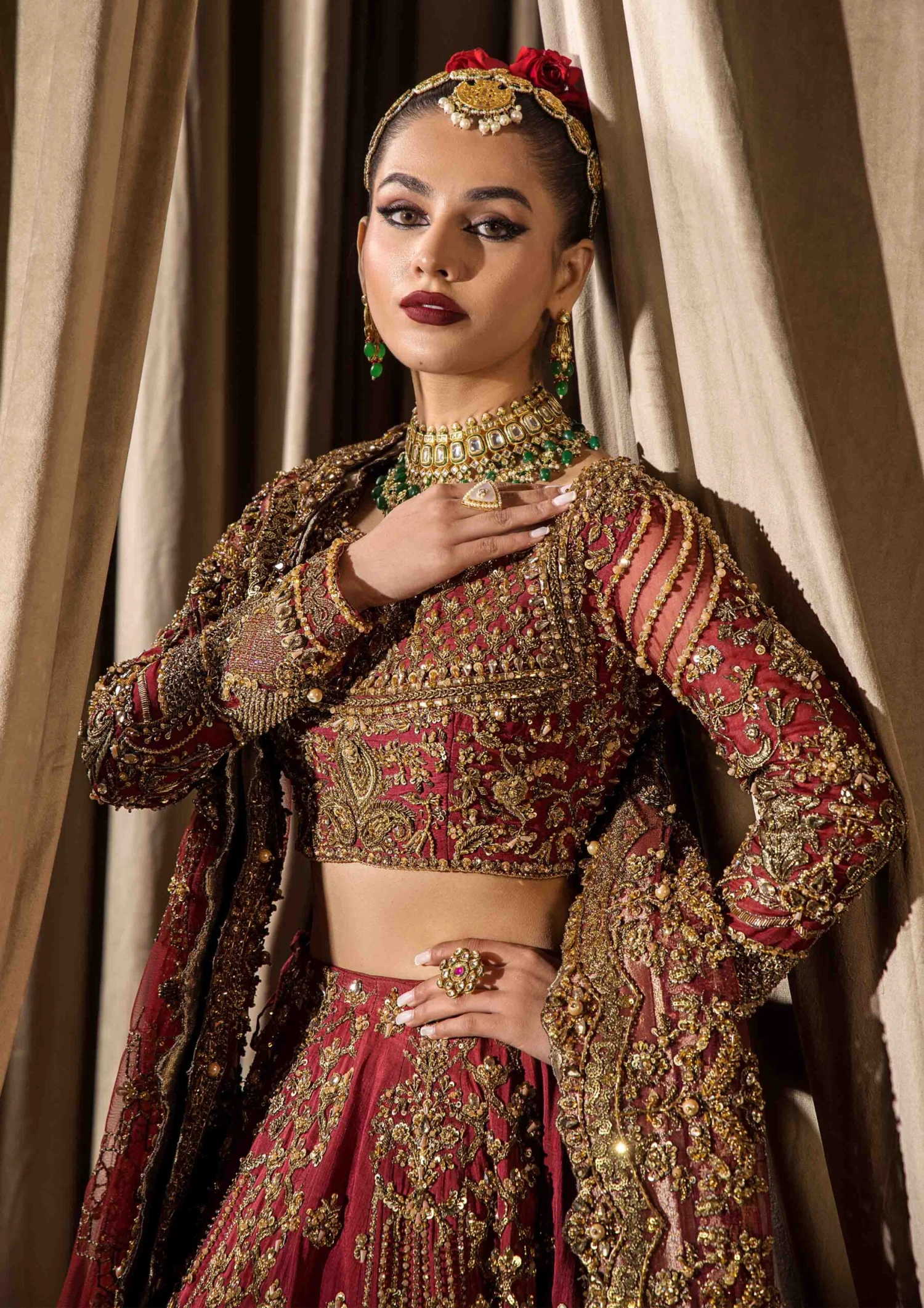 Pakistani Bridal Outfit In Wedding Lehenga Choli Style 6 Pakistani Bridal Outfit In Wedding Lehenga Choli Style - Image 4