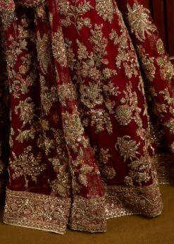 Pakistani Bridal Red Pishwas Lehenga And Dupatta Dress 11 Pakistani Bridal Red Pishwas Lehenga And Dupatta Dress -LuxPak Bridal Studio Store PremiumPakistaniBridalRedPishwasLehengaandDupattaDress