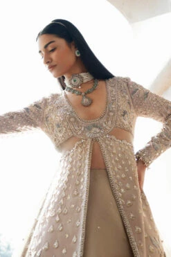 Pakistani Wedding Dress In Open Kameez Lehenga Style 15 Pakistani Wedding Dress In Open Kameez Lehenga Style -LuxPak Bridal Studio Store PremiumPakistaniWeddingDressinOpenKameezLehengaStyle