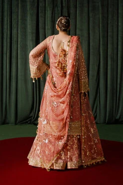 Pakistani Wedding Dress In Pink Gharara Kameez Style -LuxPak Bridal Studio Store PremiumPakistaniWeddingDressinPinkGhararaKameezStyle