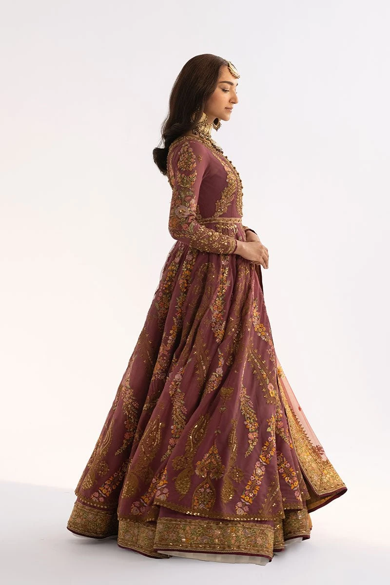 Pakistani Wedding Dress In Purple Anarkali Frock Style 6 Pakistani Wedding Dress In Purple Anarkali Frock Style - Image 4