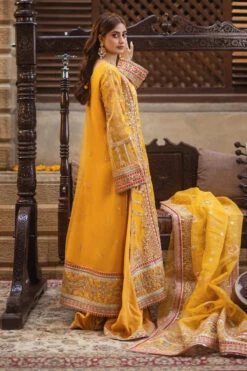 Premium Yellow Tilla Embroidered Pakistani Wedding Dress Kameez Trousers -LuxPak Bridal Studio Store PremiumYellowTillaEmbroideredPakistaniWeddingKameezTrousers