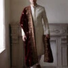 Printed White And Maroon Sherwani For Wedding #GN105 2 Printed White And Maroon Sherwani For Wedding #GN105 -LuxPak Bridal Studio Store PrintedWhiteandMaroonSherwaniforWedding