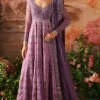 Purple Pishwas Frock Dupatta Pakistani Wedding Dress